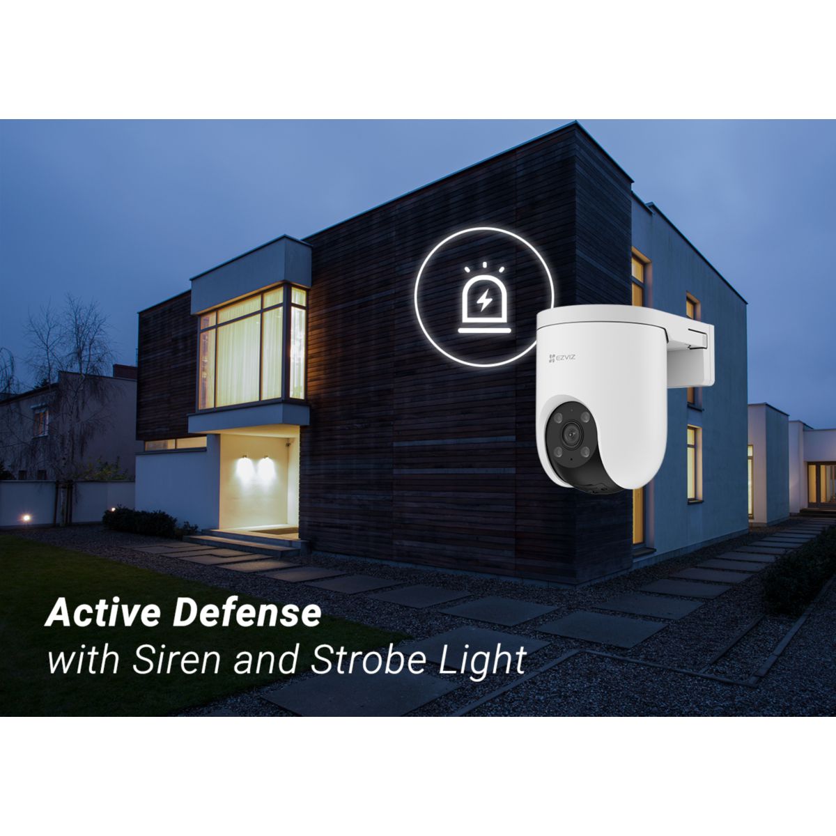 Caméra de surveillance Wifi exterieure motorisée H8c Poe 2K couleur unique, EZVIZ