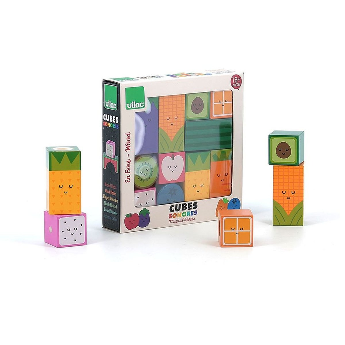 Cubes sonores fruits Andy Westface orange, VILAC