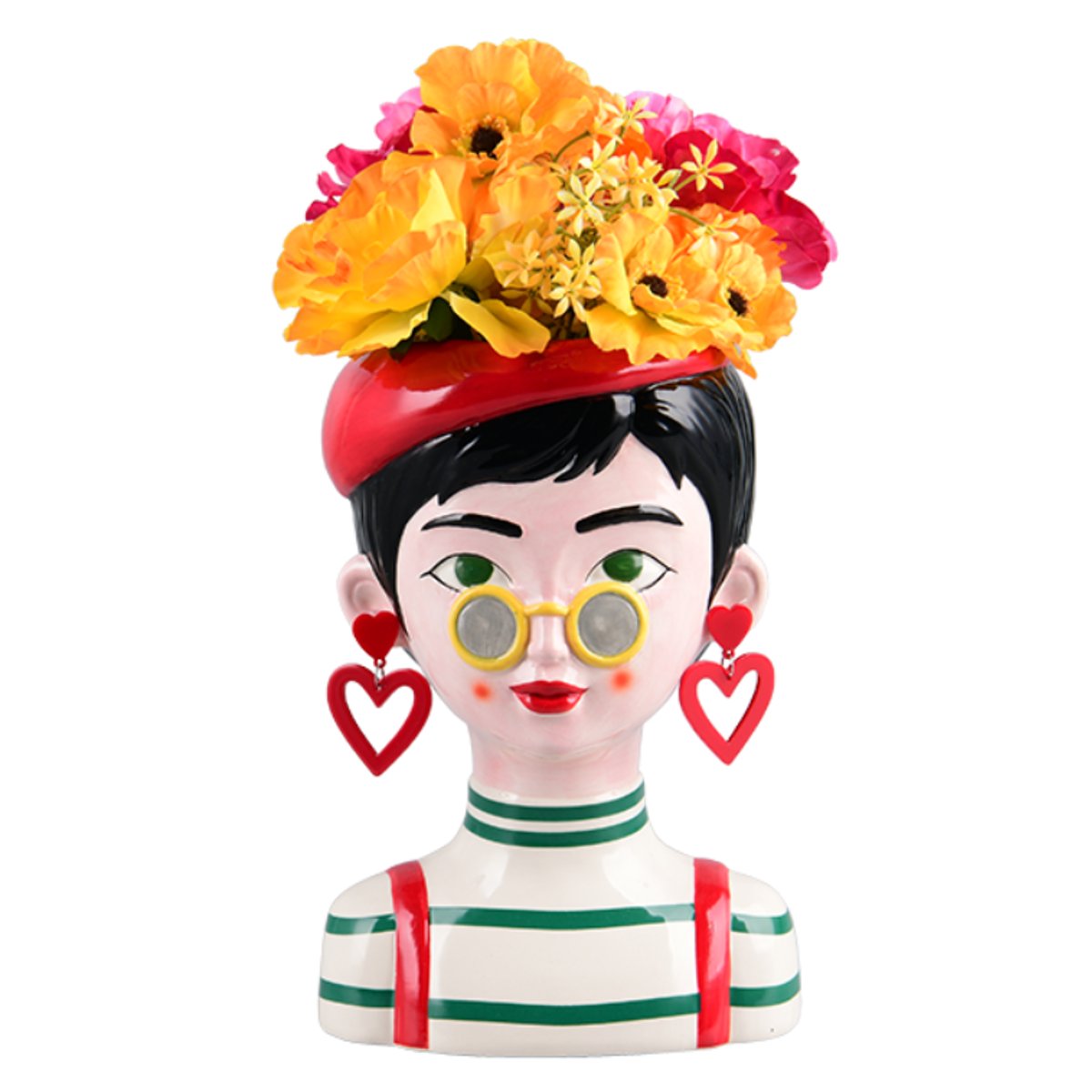 Vase décoratif visage - ANOUK rouge, BOITE A DESIGN