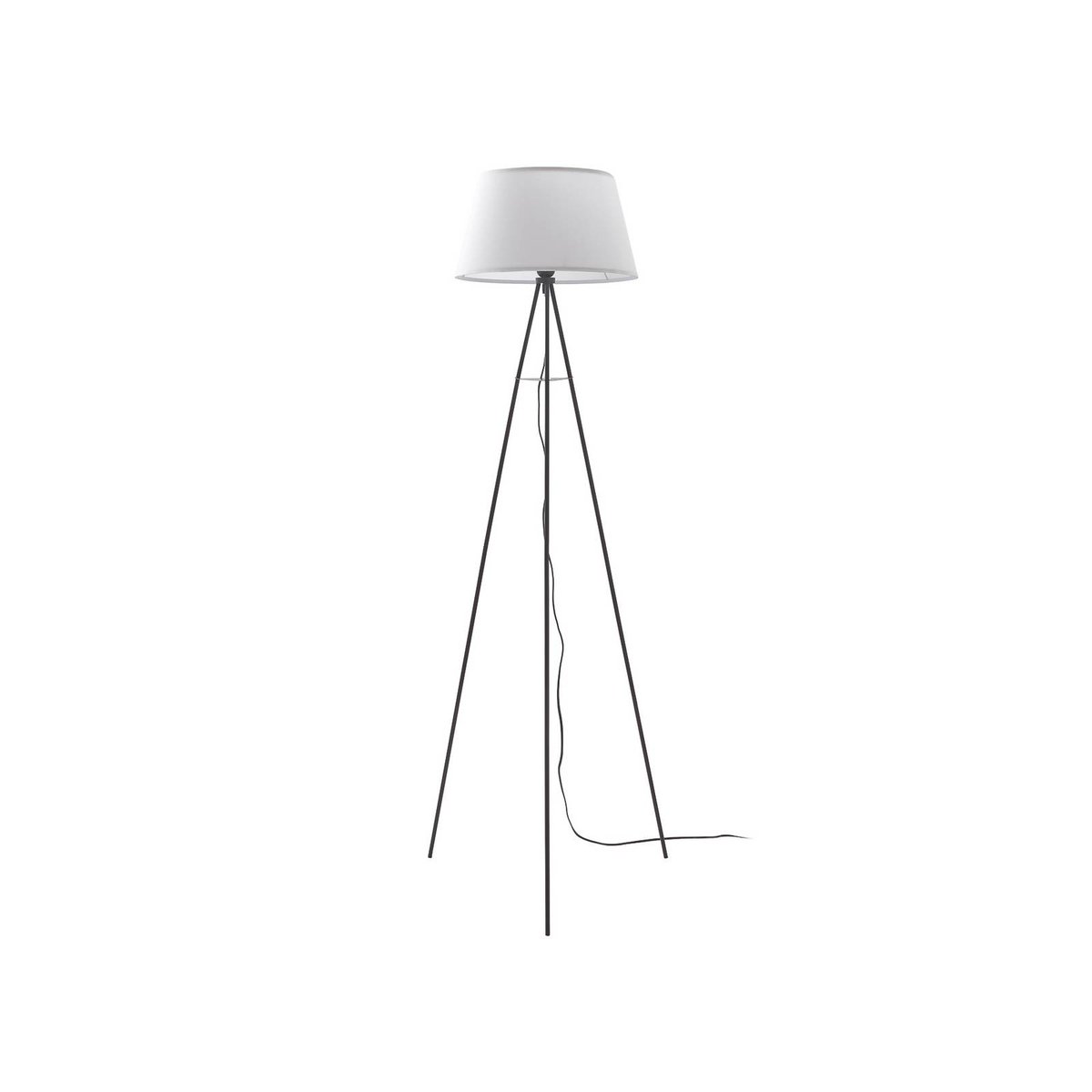 Lampadaire en textile moderne, Elsika blanc, noir, ELC