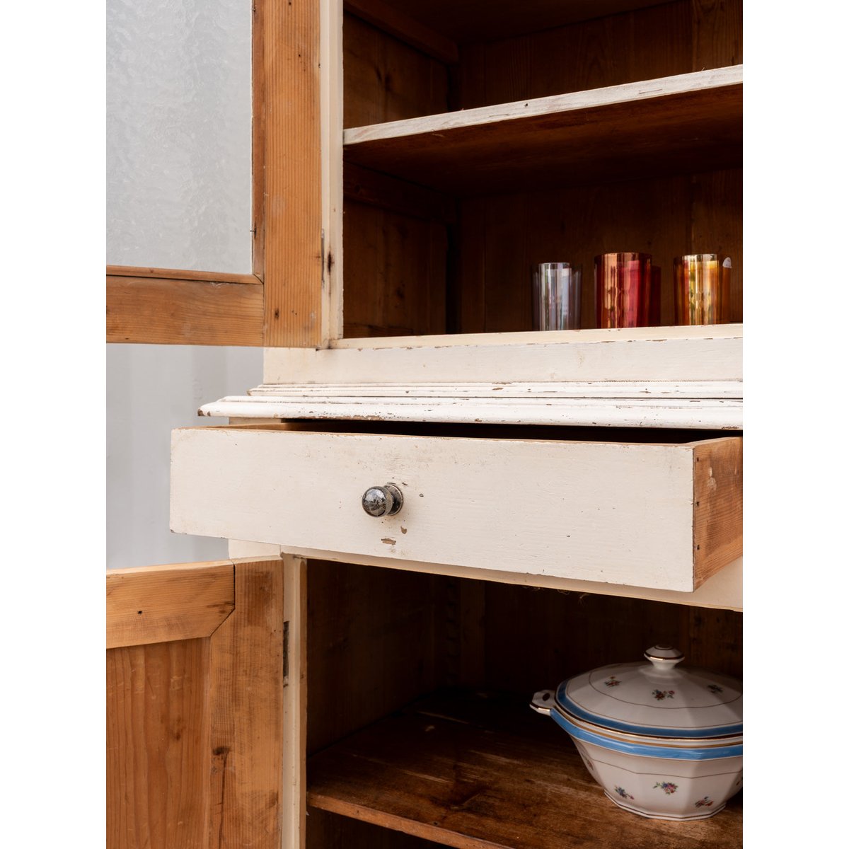 Buffet à deux corps en bois écru Gilbert N°1692 - Bon état ecru, DEBONGOUT