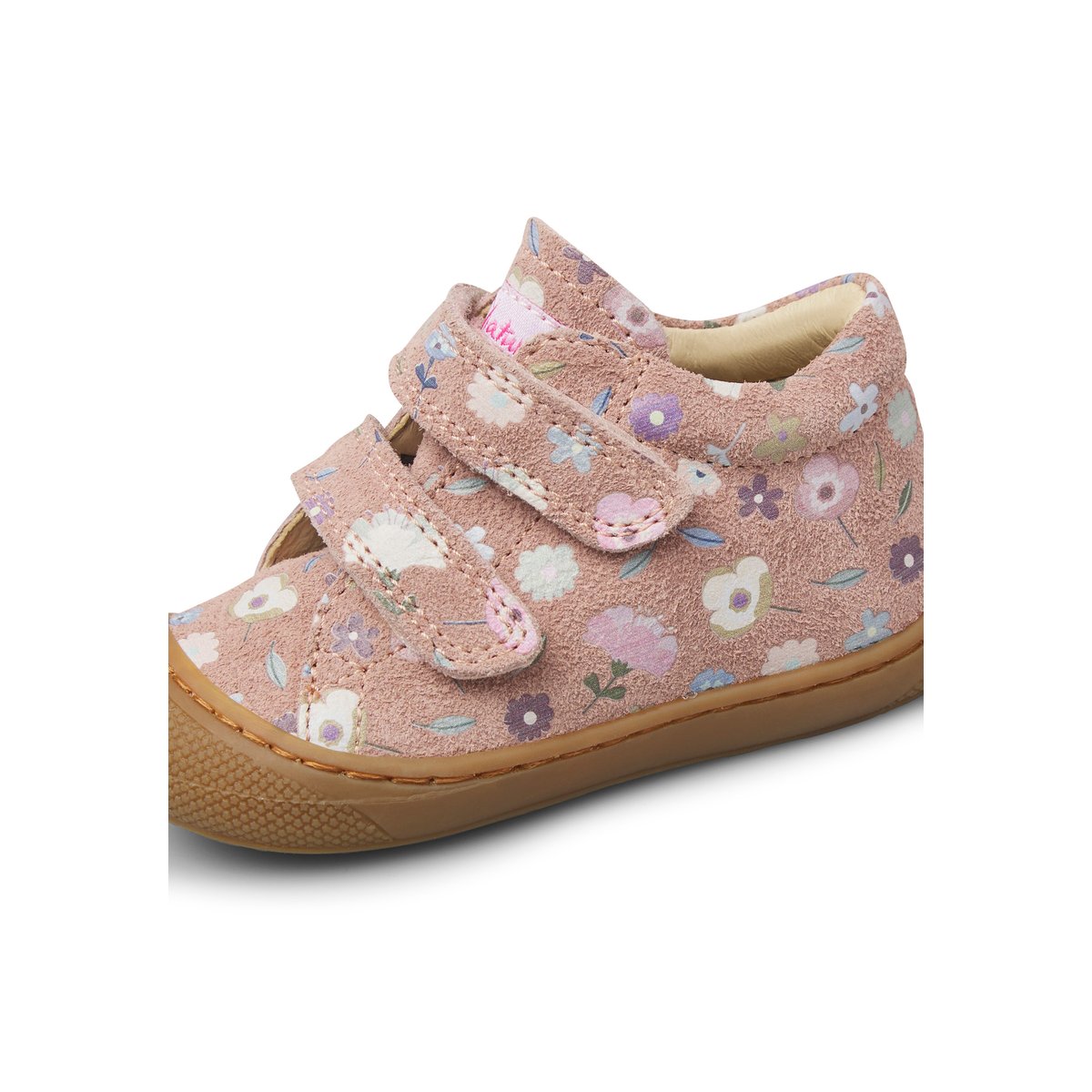 Chaussures premiers pas en suède COCOON VL rose-marron, NATURINO