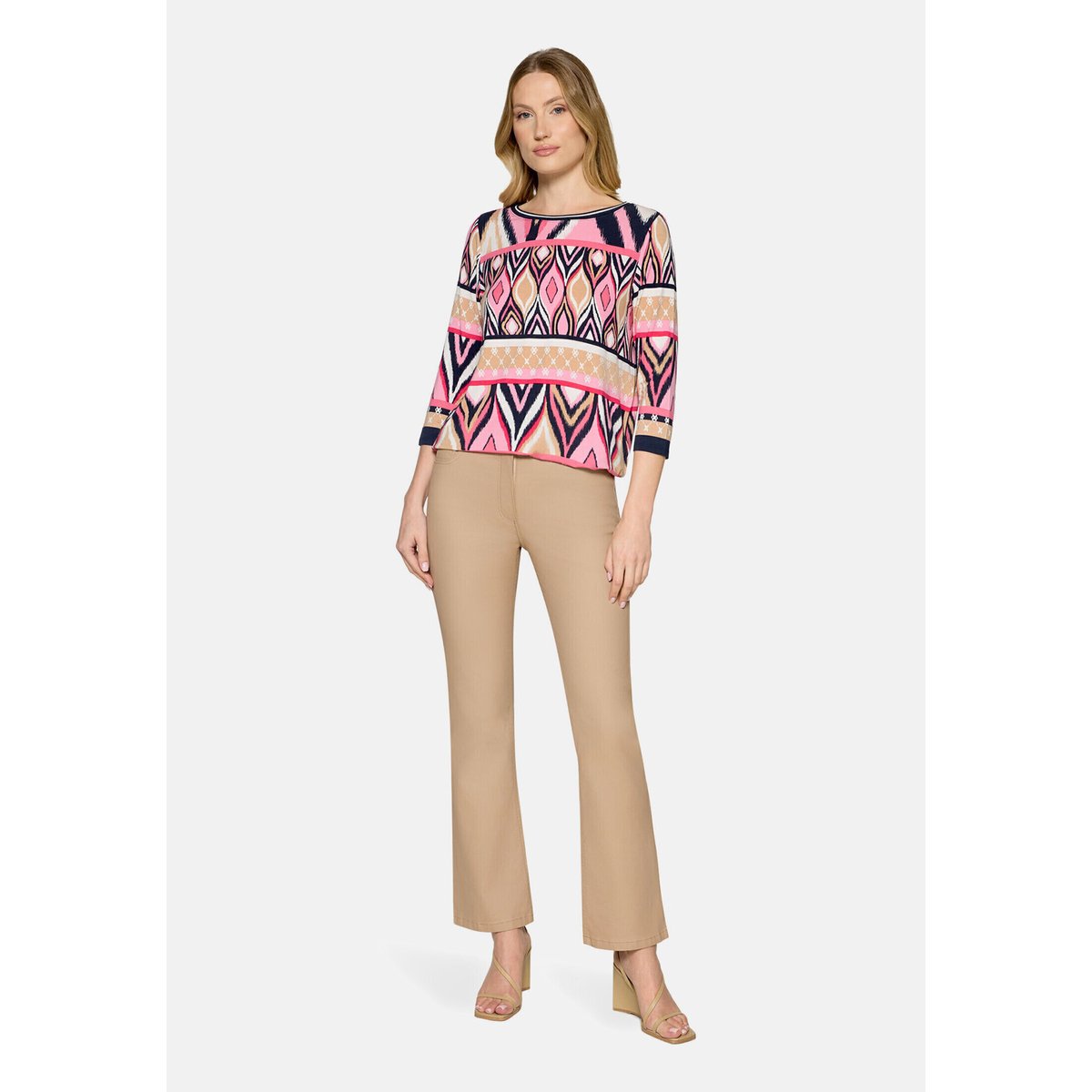 Haut casual à cordon coulissant sous tunnel pink/dark blue, BETTY BARCLAY