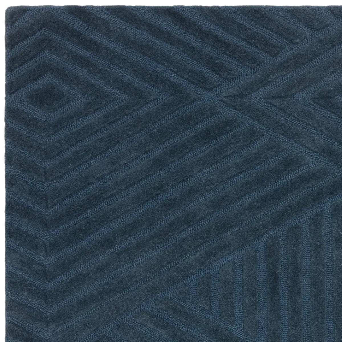 Tapis salon et chambre moderne en laine tufté main JOGAN bleu, NOVATREND