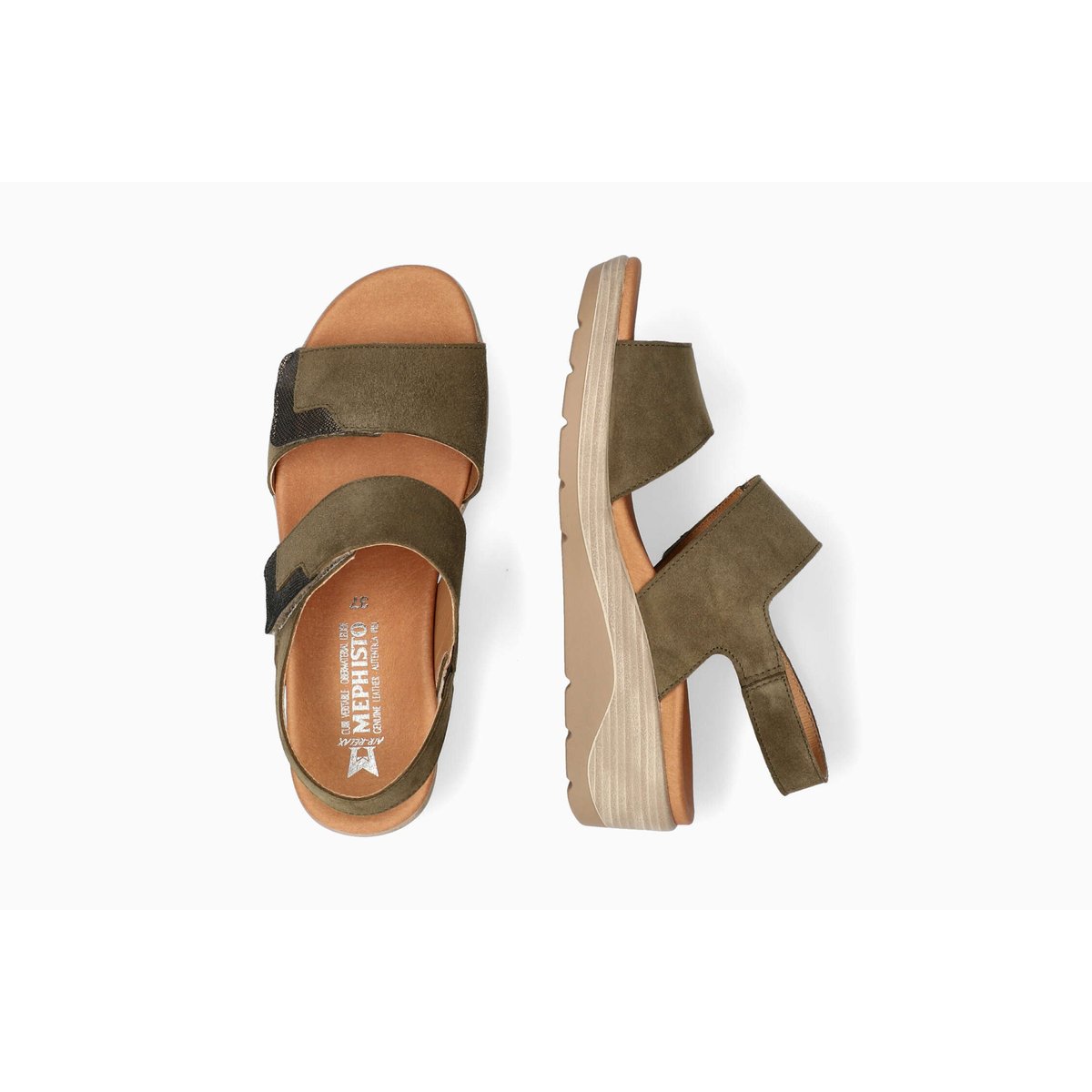 Sandales en cuir CALIE vert 5144, MEPHISTO