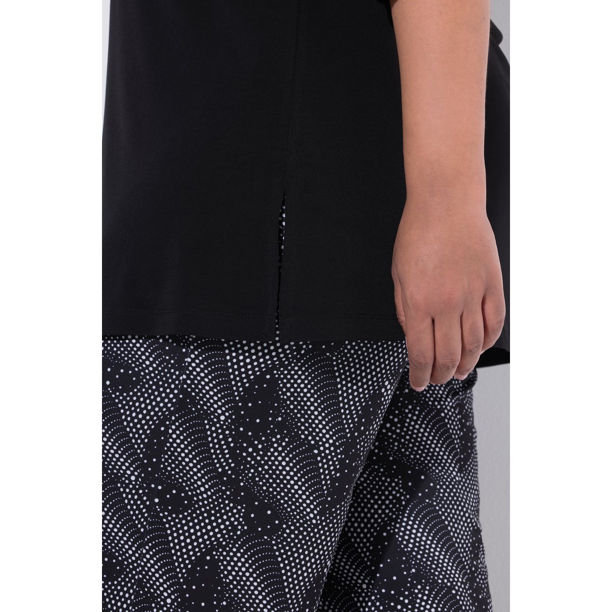 T-shirt coupe évasée noir, ULLA POPKEN