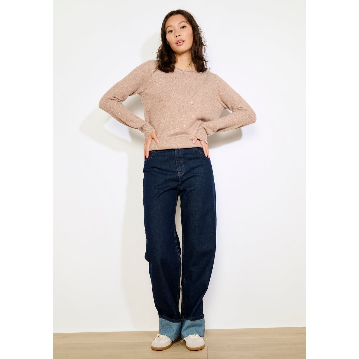 Pull scintillant taupe, LOLALIZA