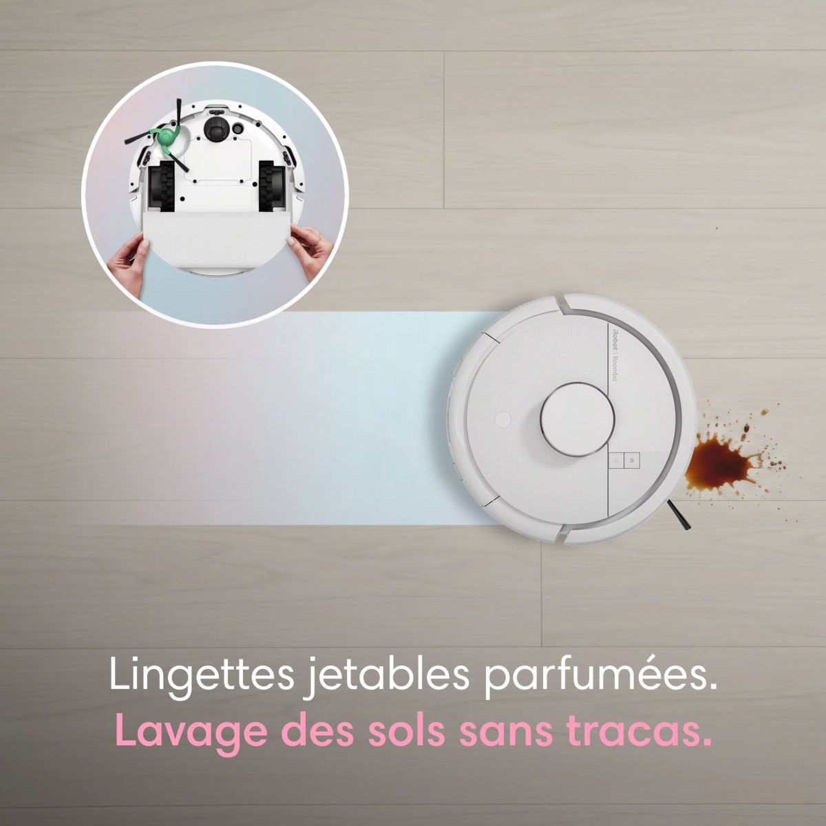 Robot Aspirateur Laveur Roomba Mini Blanc F155240 couleur unique, I ROBOT