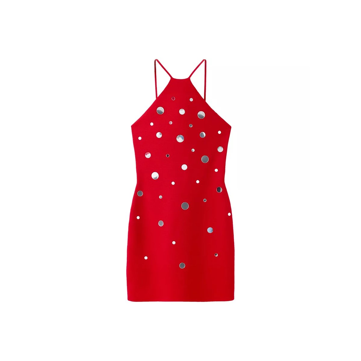 Robe maille emmanchures américaines rouge, MANGO