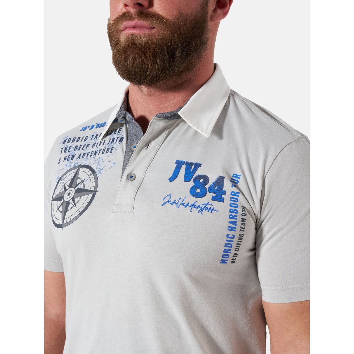 Polo NESSON gris clair, JAN VANDERSTORM