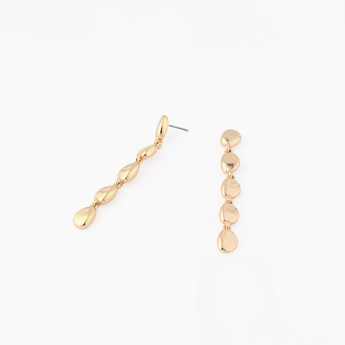 Boucles d'oreilles longues galets - Collection Recyclée doré, BALABOOSTE