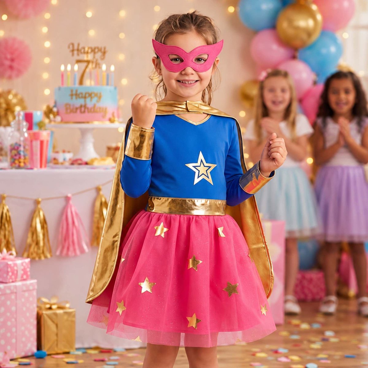 Déguisement enfant Super Héroïne bleu, SEVIRA KIDS