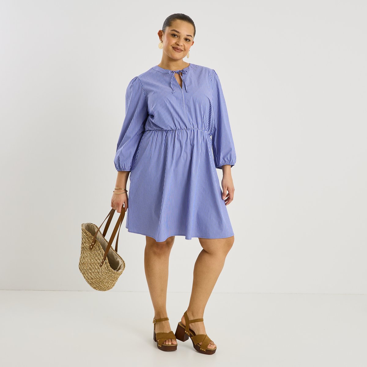 Robe courte rayuresicales bleu, GRAIN DE MALICE