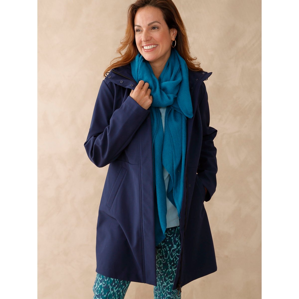 Parka déperlante et respirante à capuche marine, DAXON