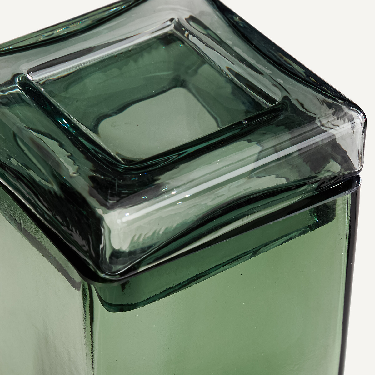Boîte en verre soufflé à la bouche, hauteur 19,2 cm, OROA topaze, AM.PM