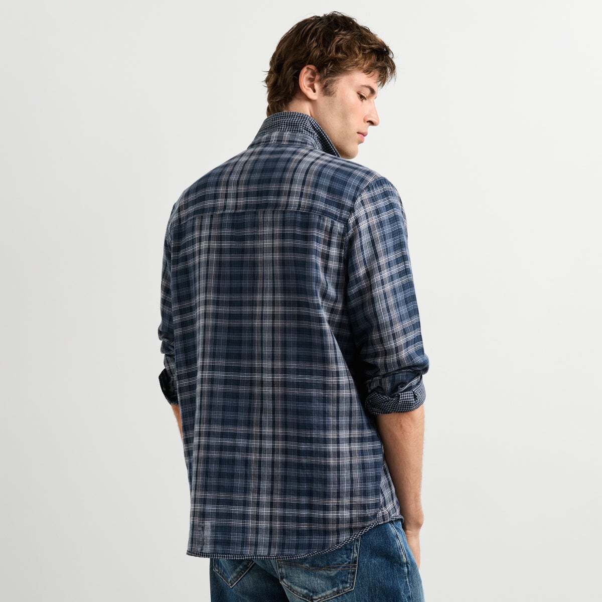 Chemise Réversible À Carreaux Coupe Regular sailor blue, PEPE JEANS