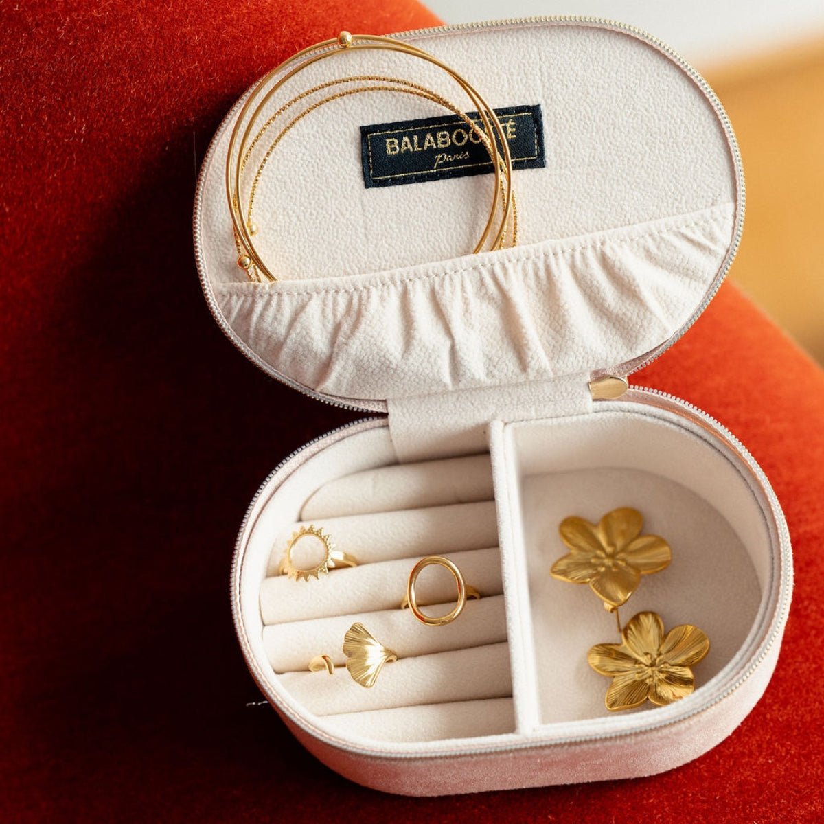 Petite boîte à bijoux ovale rose rose, BALABOOSTE
