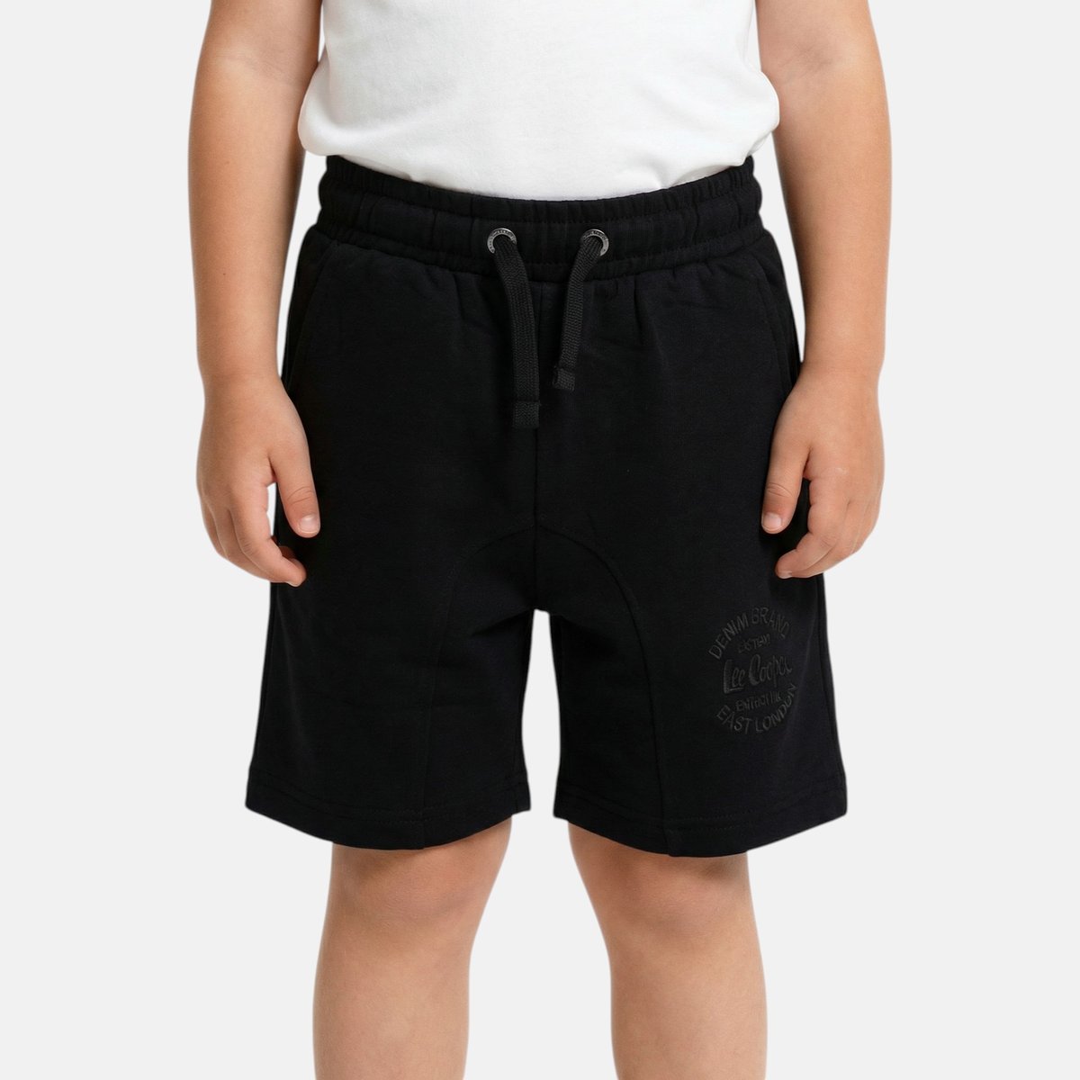 Bermuda molletonné à cordon et logo imprimé, coupe droite CLUB noir, LEE COOPER