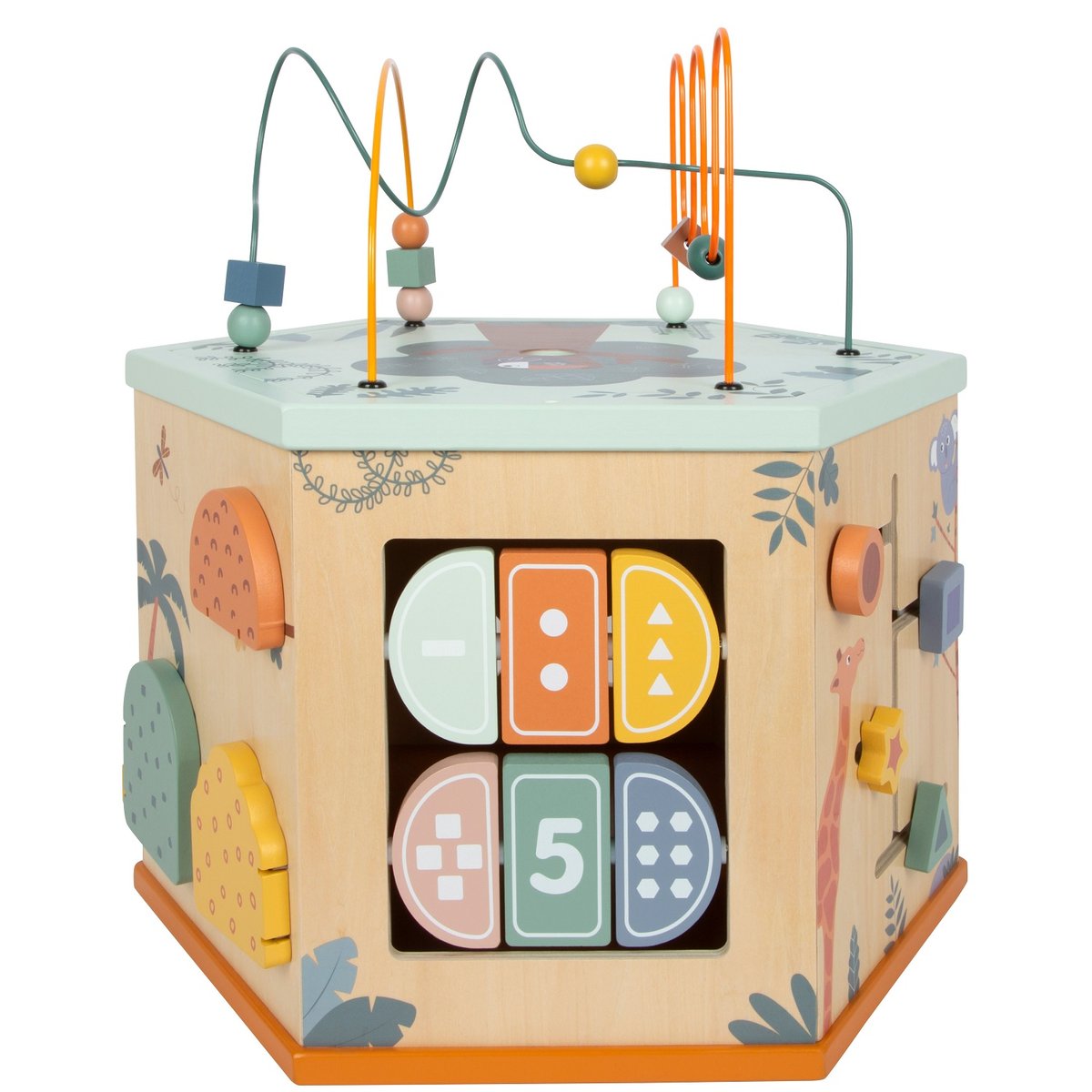 Cube de motricité 7 faces XL Safari beige, SMALL FOOT COMPANY