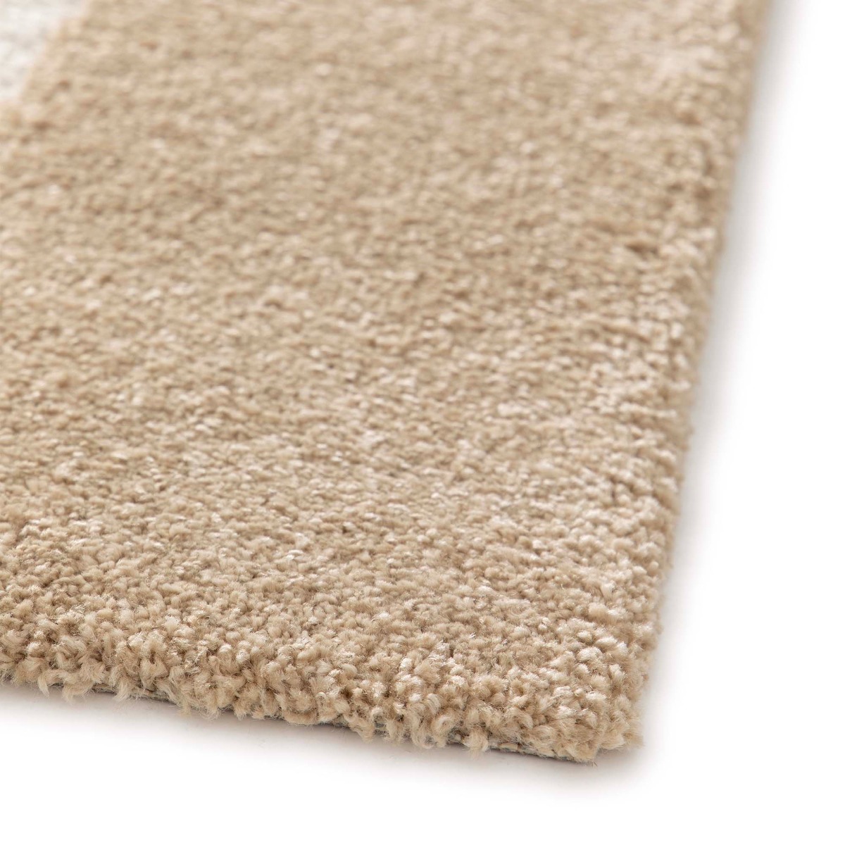 Tapis à reliefs doux géométrique DESIGN DECO beige, THE DECO FACTORY