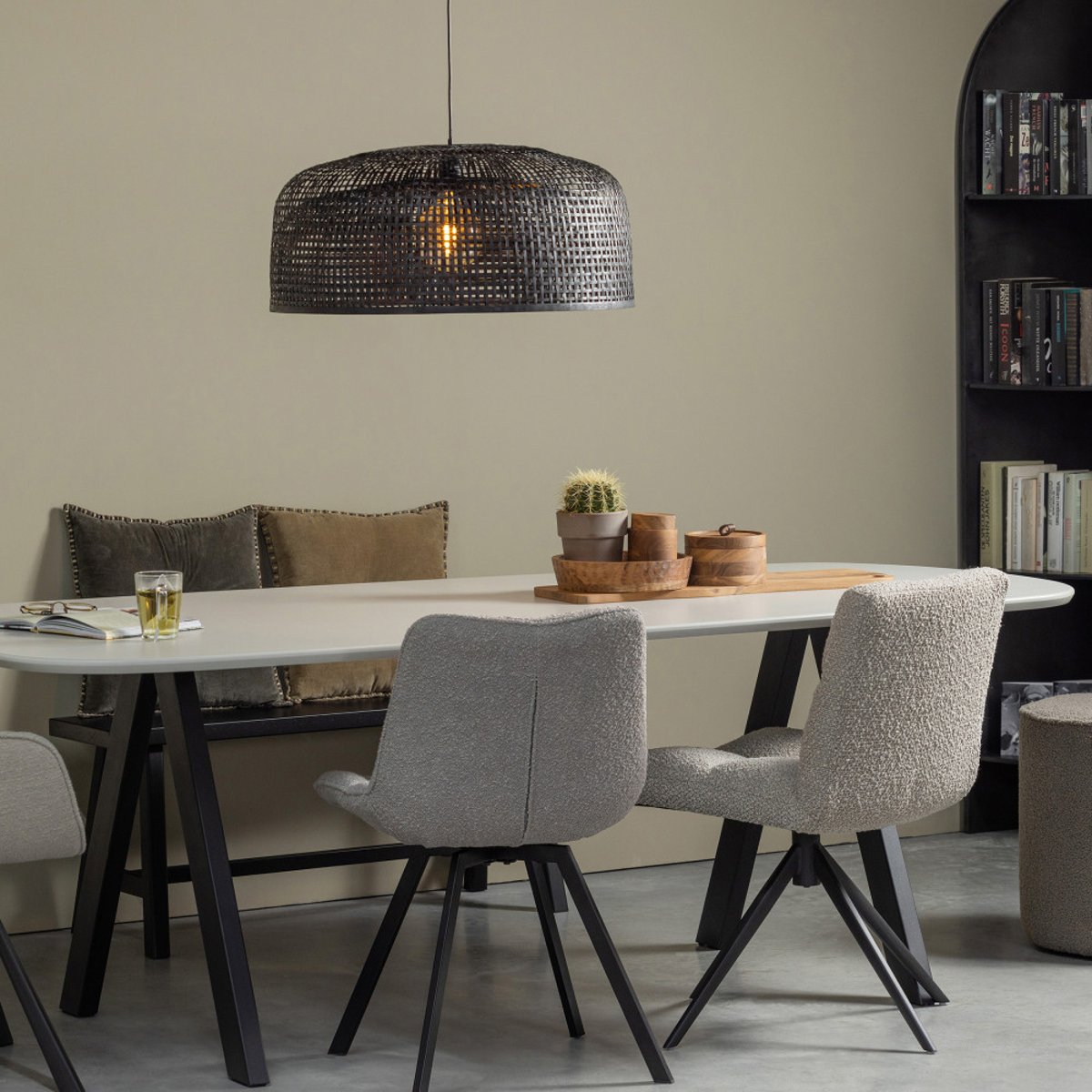 Banc en bois L110cm- IMME noir, WOOOD