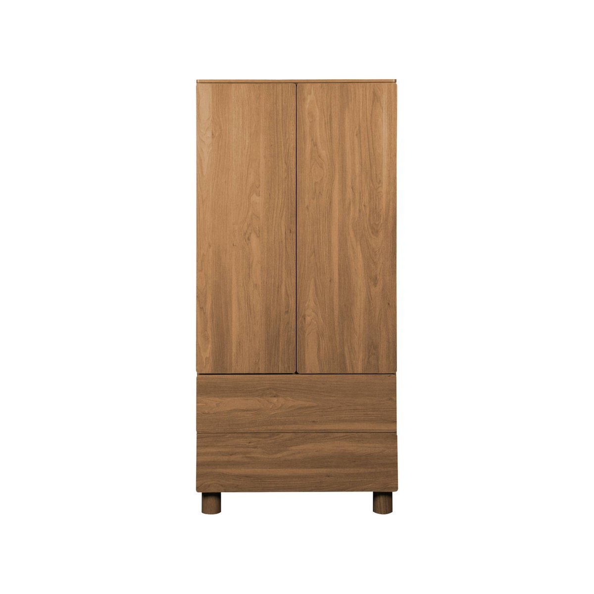 Armoire dressing décor bois 2 portes 2 tiroirs et 1 penderie AYANA bois de noisetier, SWEEEK