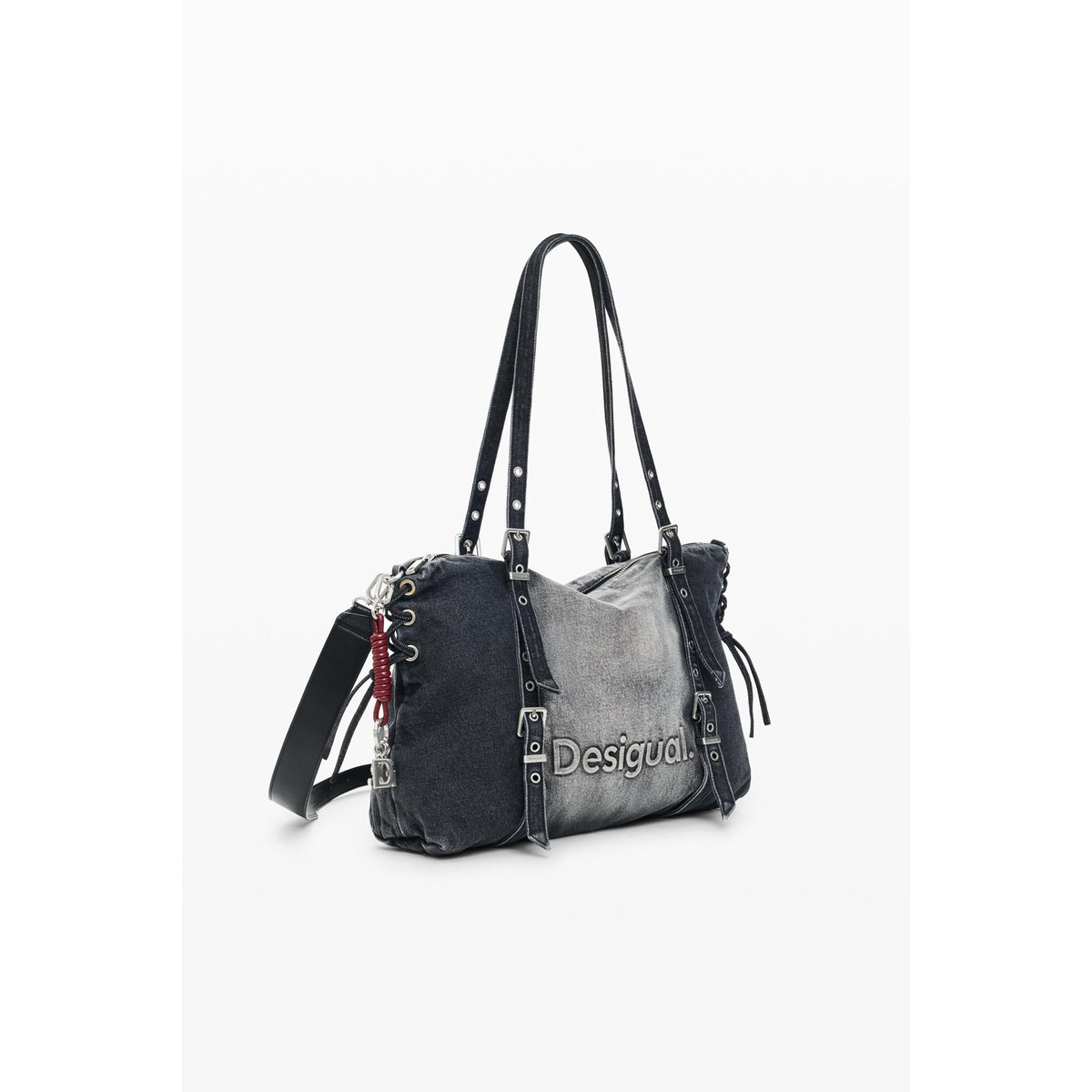 Grand sac en denim noir, DESIGUAL