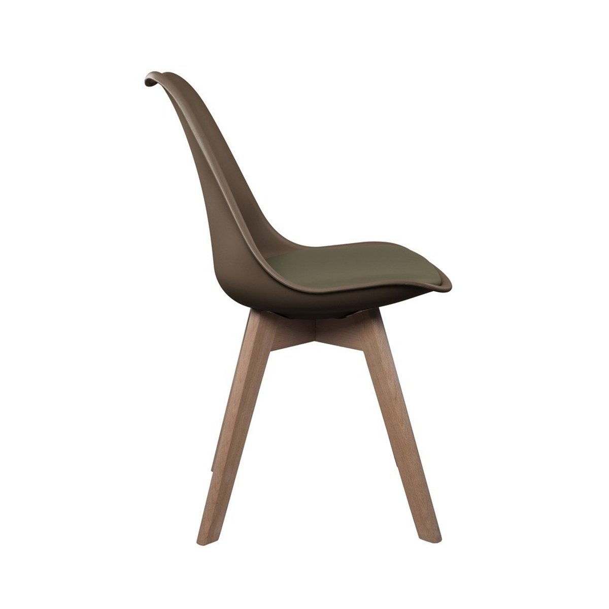 Chaise Scandinave Coque Avec Coussin Taupe blanc, DECORATIE