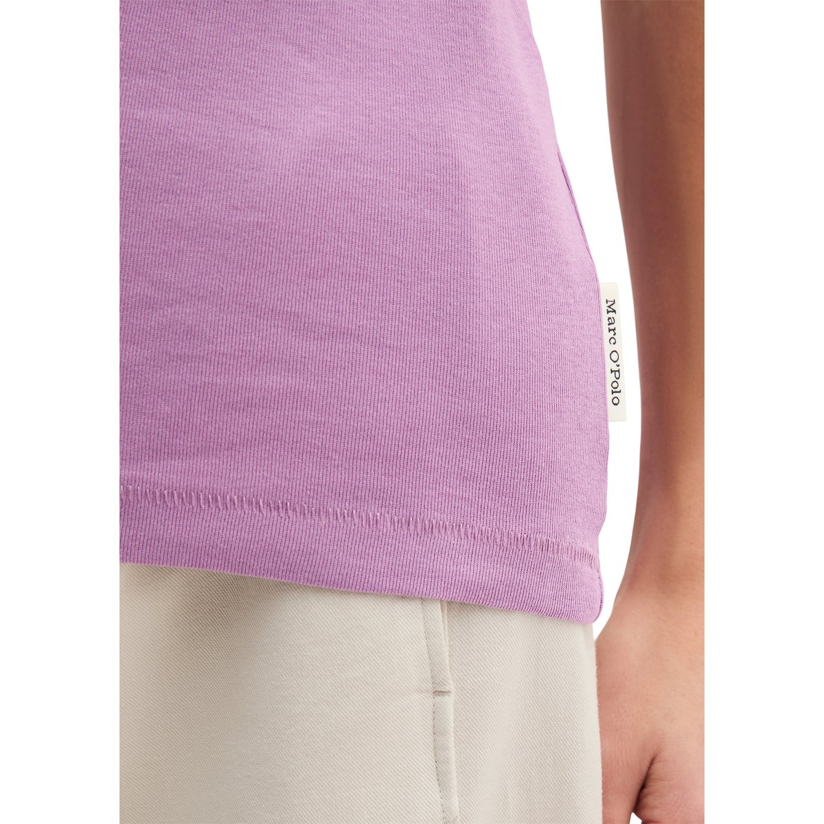 Débardeur slim en jersey de coton organique rib violet, MARC O'POLO