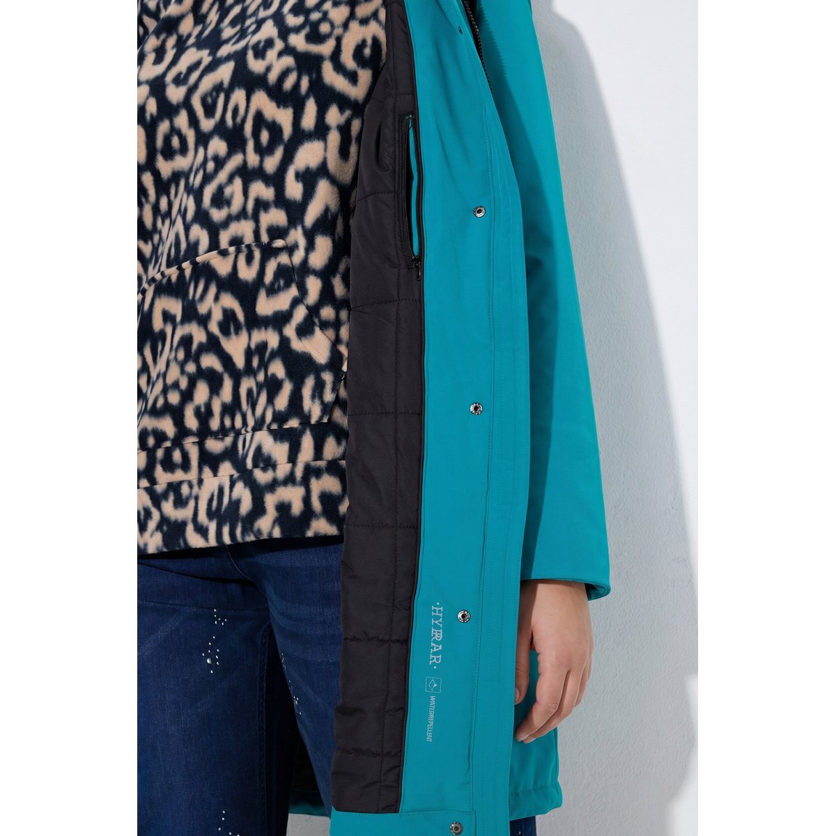 Veste technique HYPRAR à capuche bleu turquoise, ULLA POPKEN