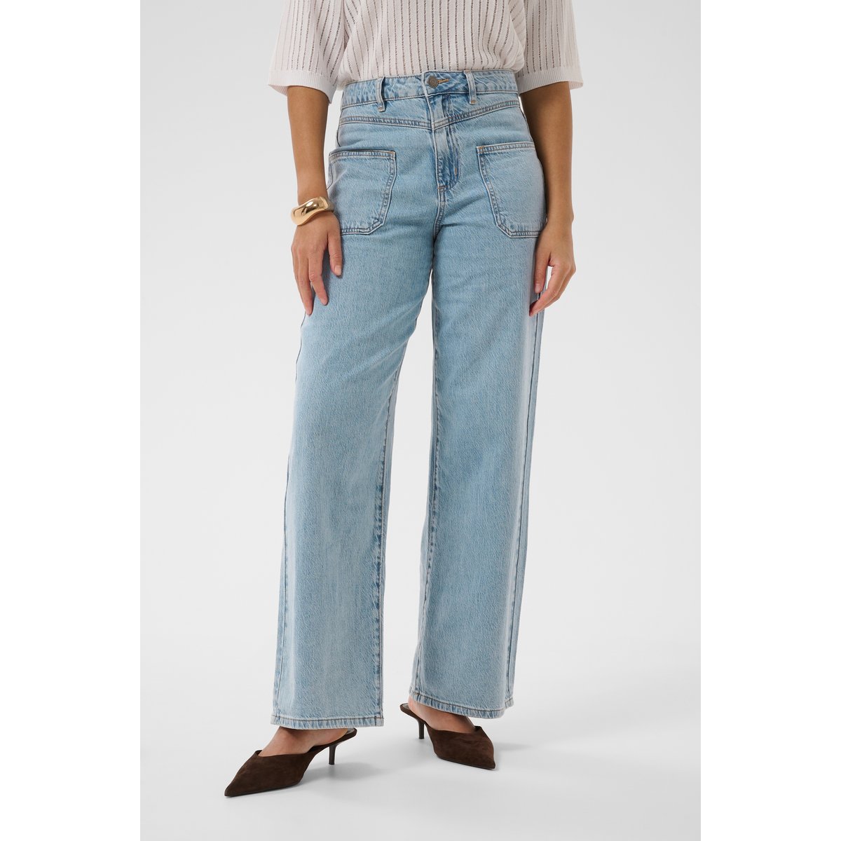 Jeans bleu light blue washed denim, KAFFE