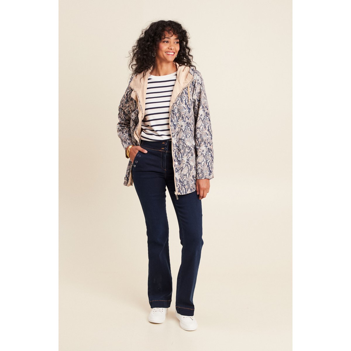 Jean bootcut taille haute denim brut, BREAL