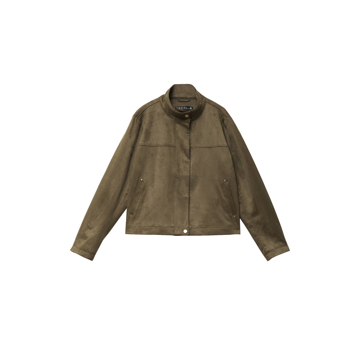 Veste ample col montant doublée vert kaki, BREAL