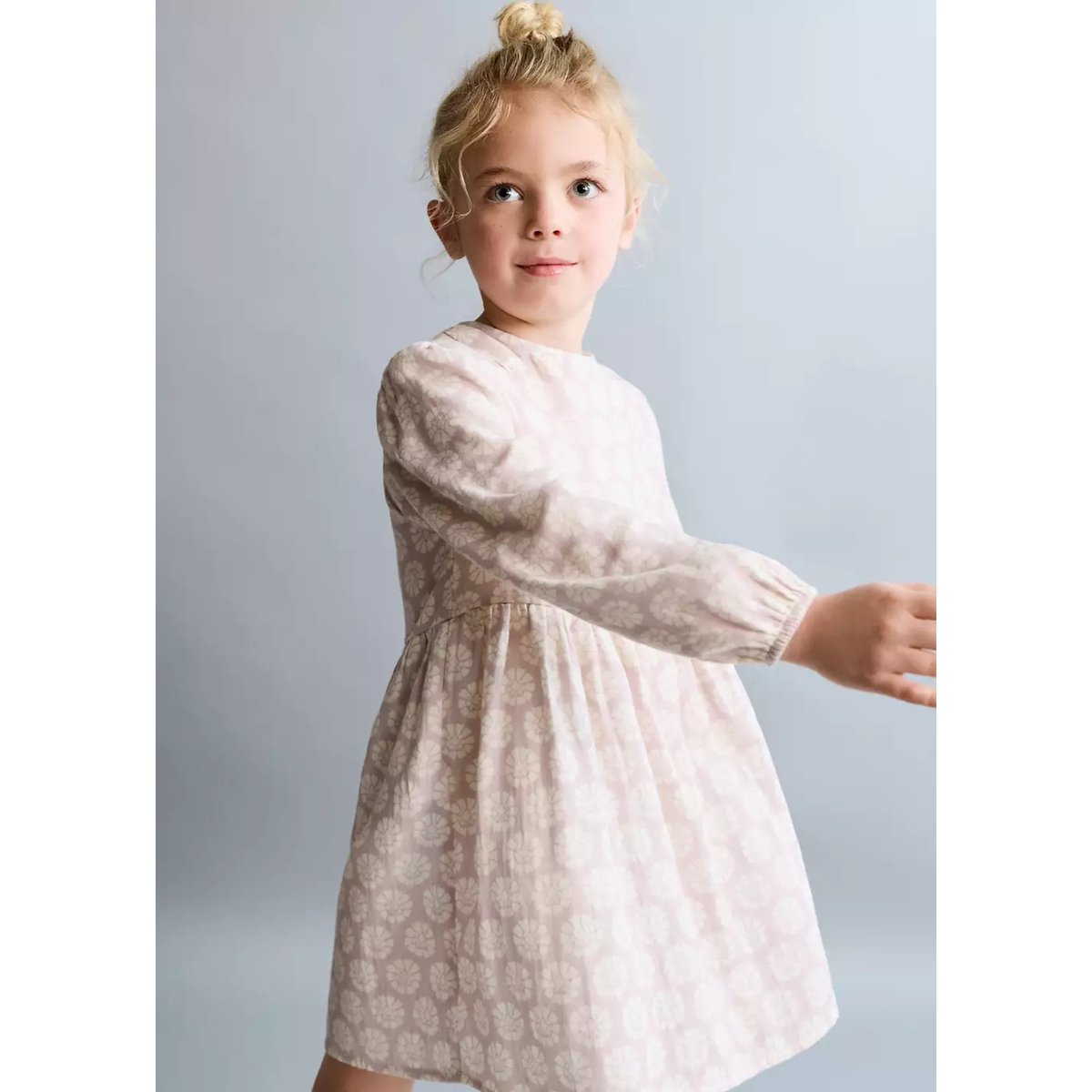 Robe courte en imprimé fleuri rose, MANGO BABY