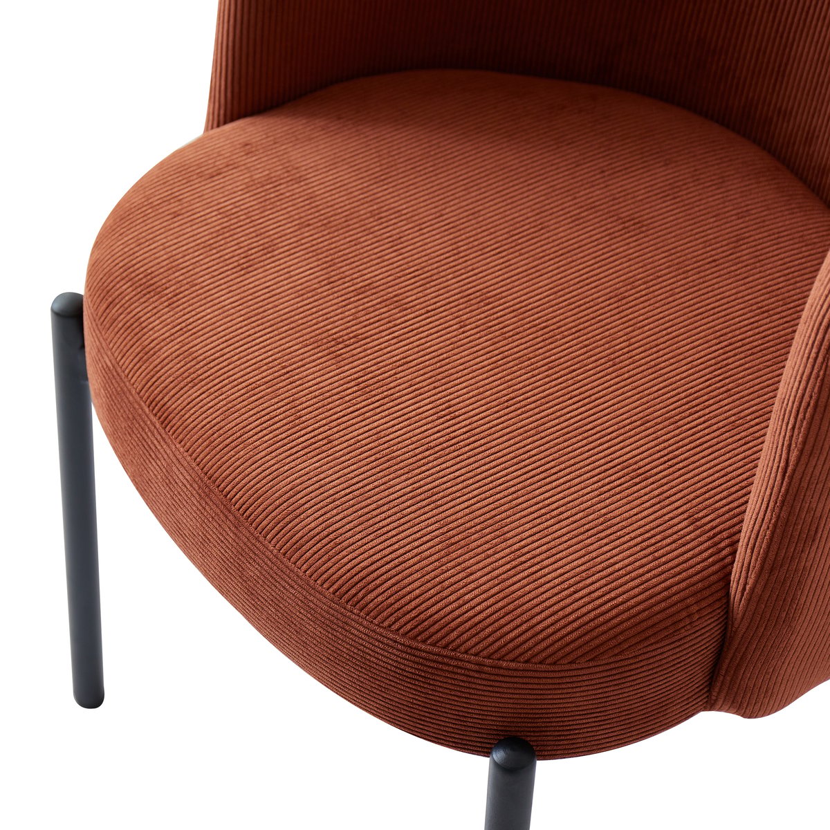 Lot de 2 chaises, velours côtelé, GRIMSTAD terracotta, NORDLYS