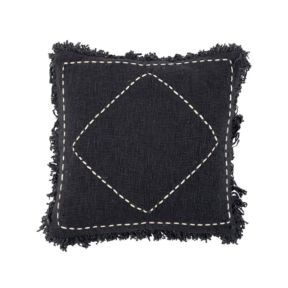 Housse de coussin en coton KASBAH noir blanc, BAZAR BIZAR