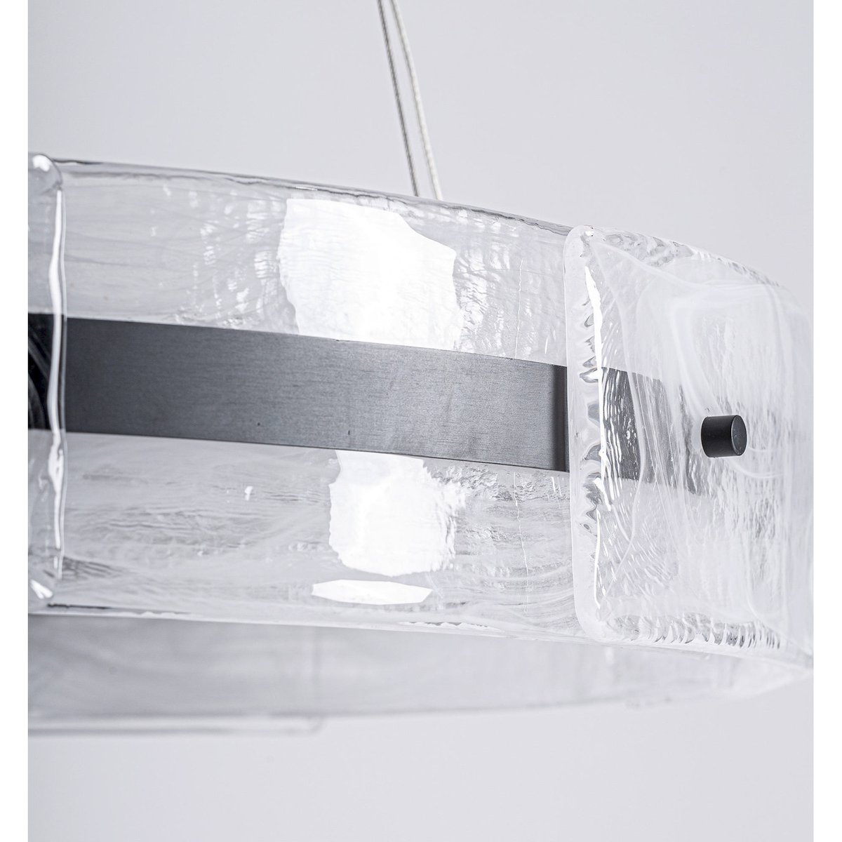 Suspension plafonnier en cristal art déco transparent et noir, RECOLLECTION