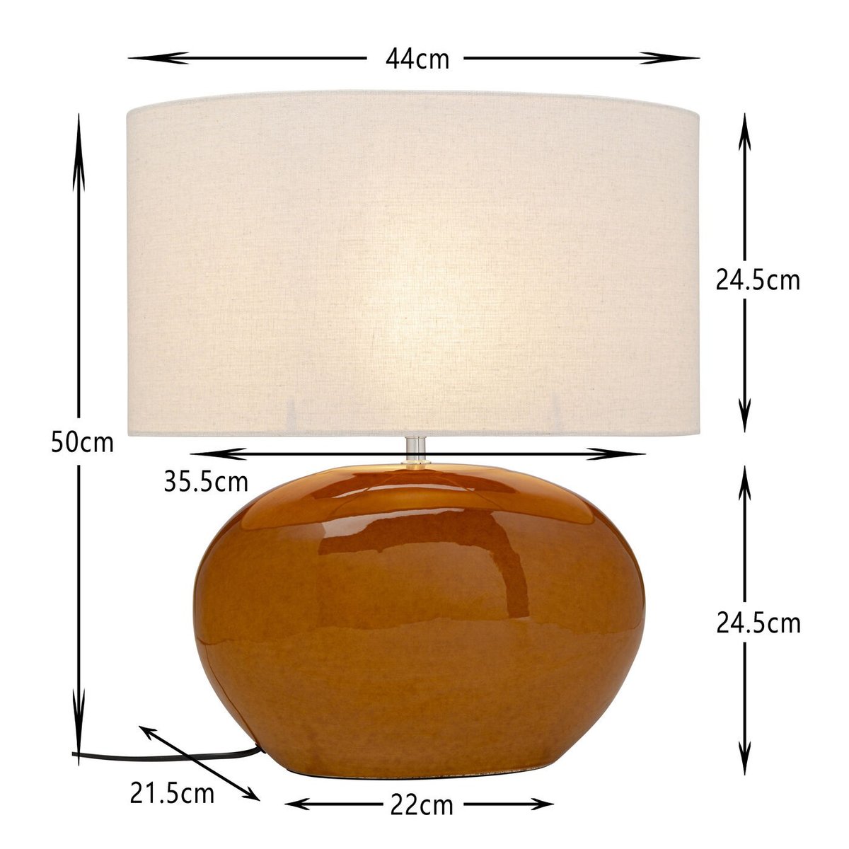 Lampe en grès et coton, BEO orange, KARE DESIGN