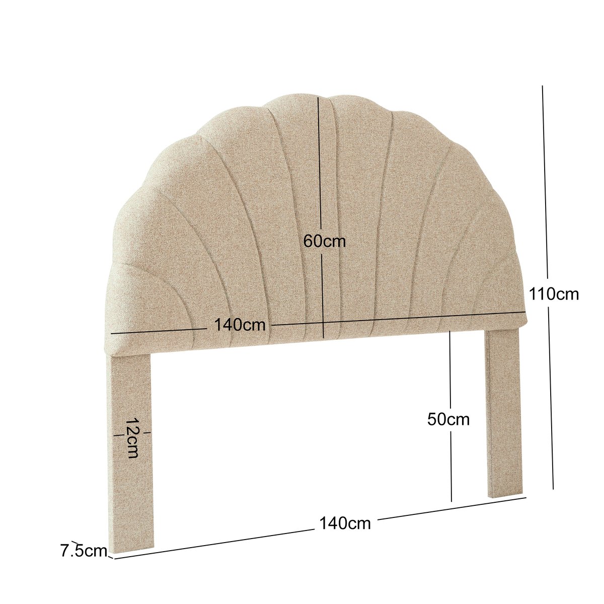 Tête de lit en tissu, SUND bois clair, NORDLYS