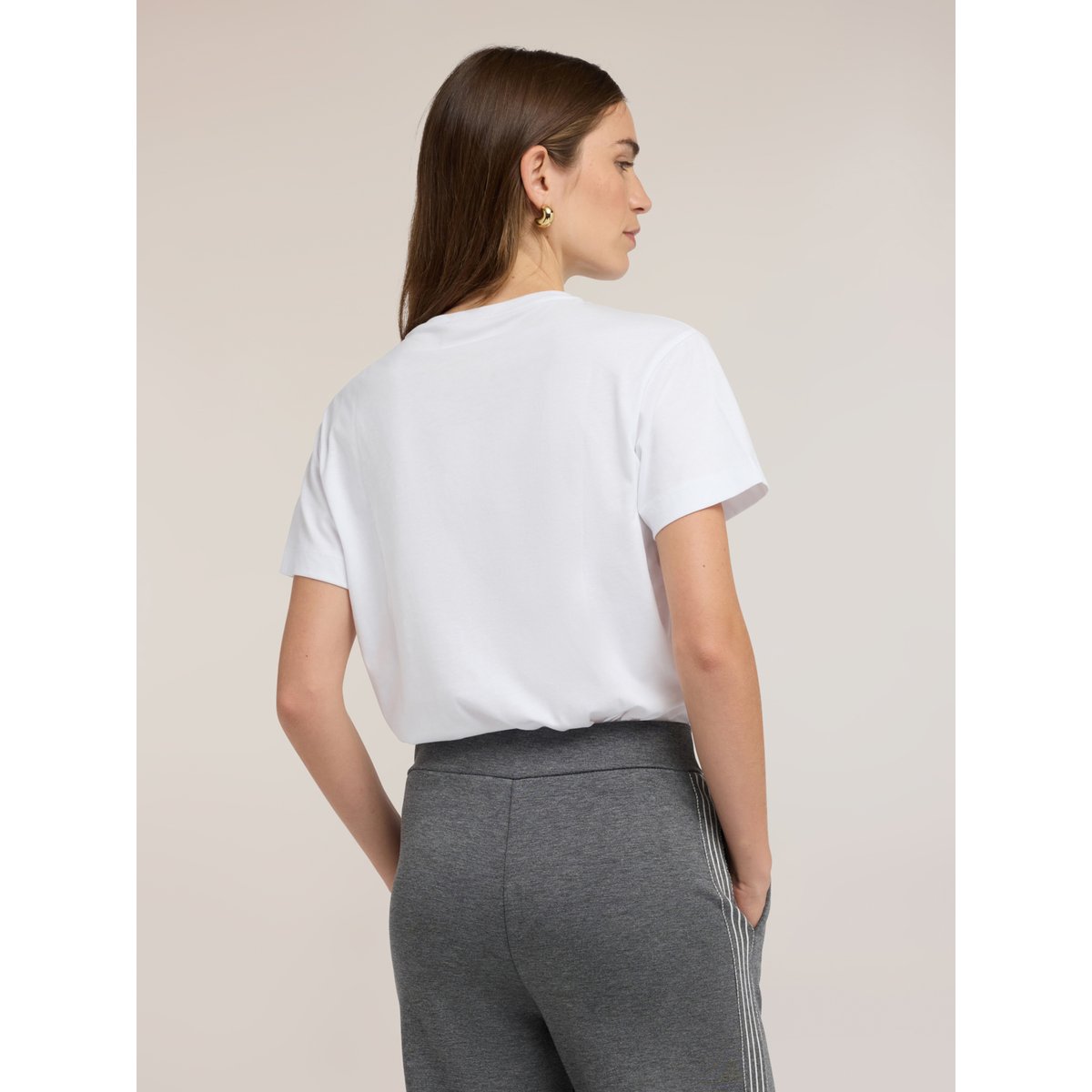 T-shirt avec poche ornée de pierres et strass blanc, MOTIVI