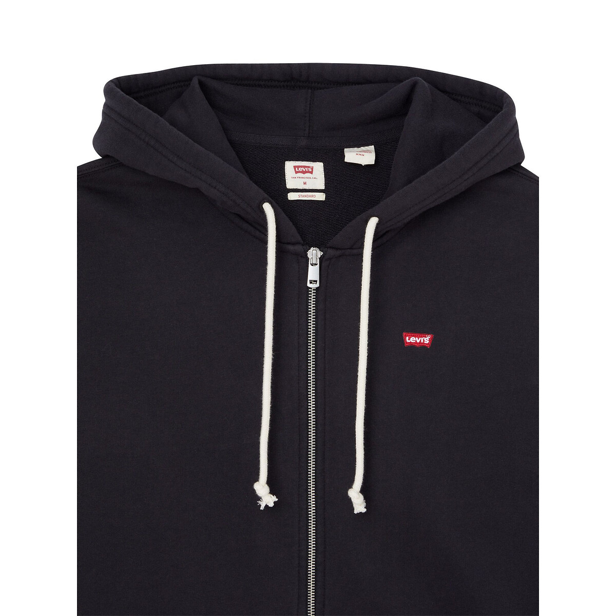 Sudadera con capucha y cremallera, cuello redondo negro, LEVI'S