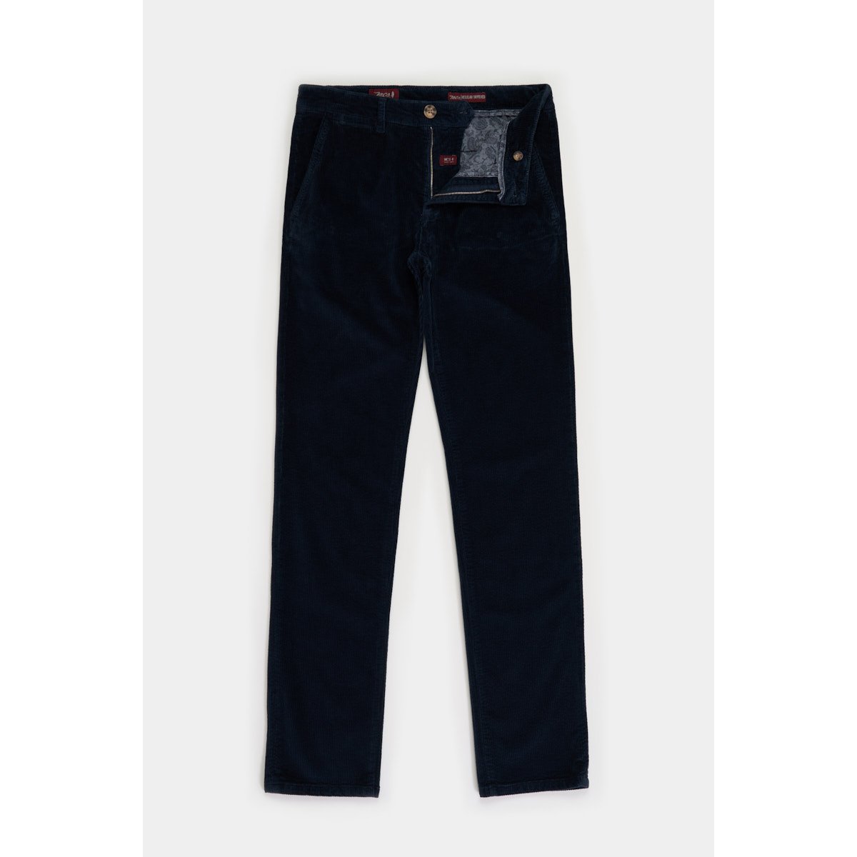 Pantalon Chino velours côtelé bleu marine, MCS