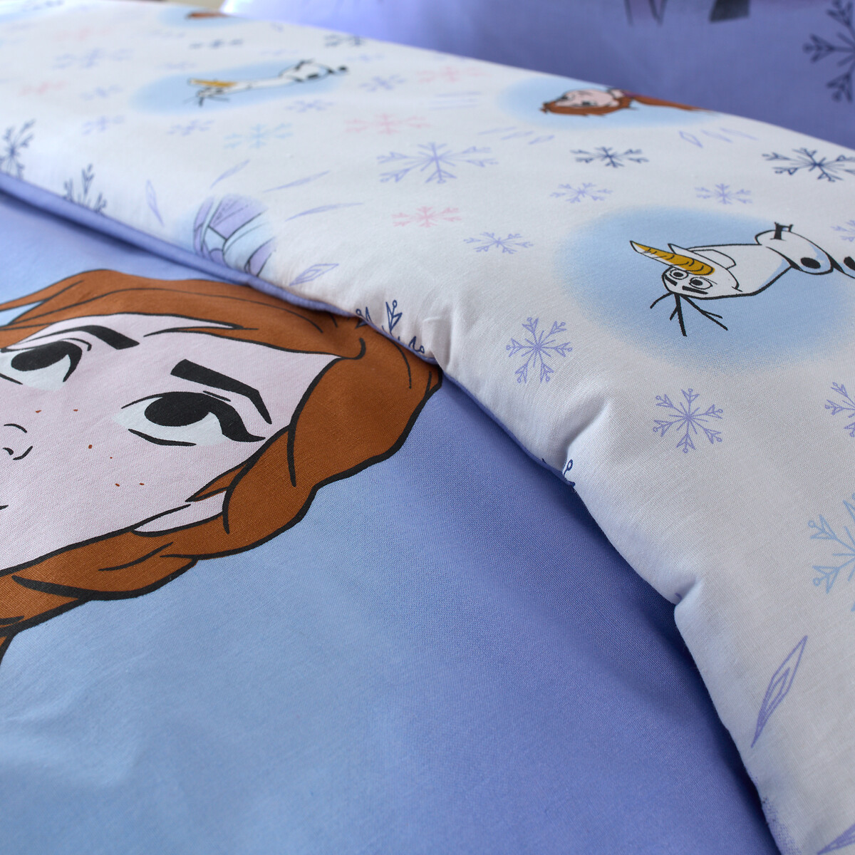 Parure de lit enfant, coton, DISNEY Frozen Flocon imprimé, DISNEY LA REINE DES NEIGES