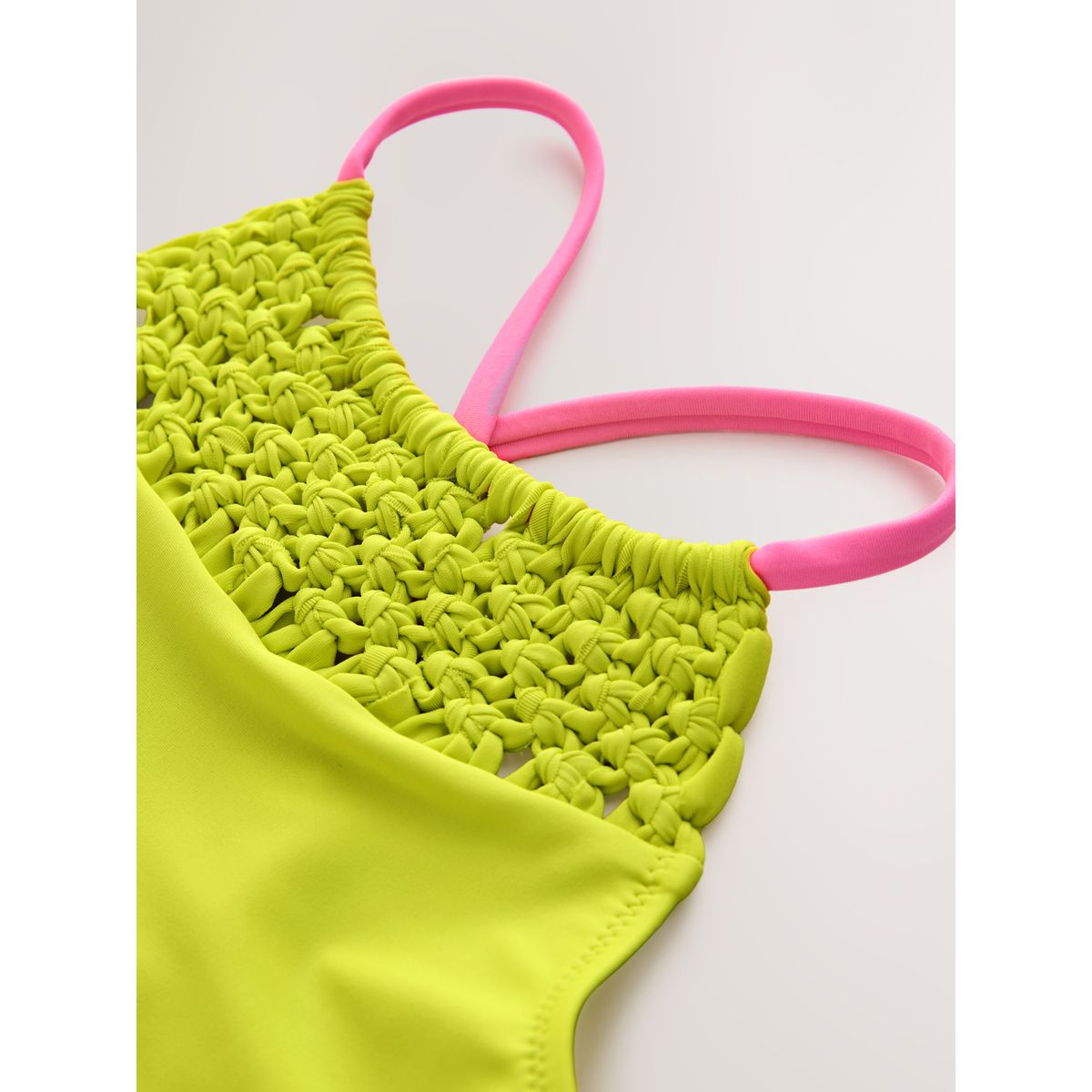 Bikini en macramé rose/citron vert, NEXT