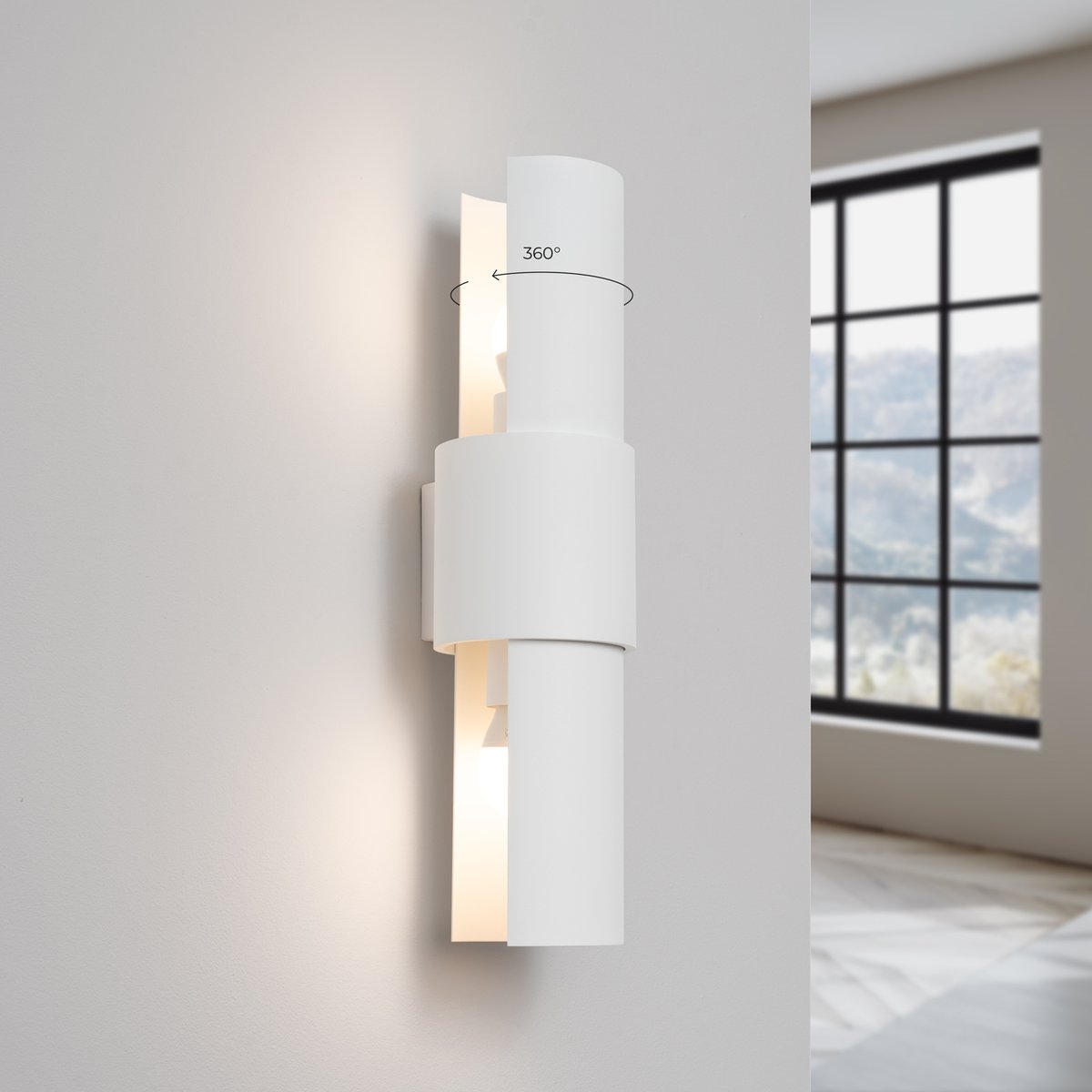 Applique Acier Blanc E27 2 Flash blanc, EDEN