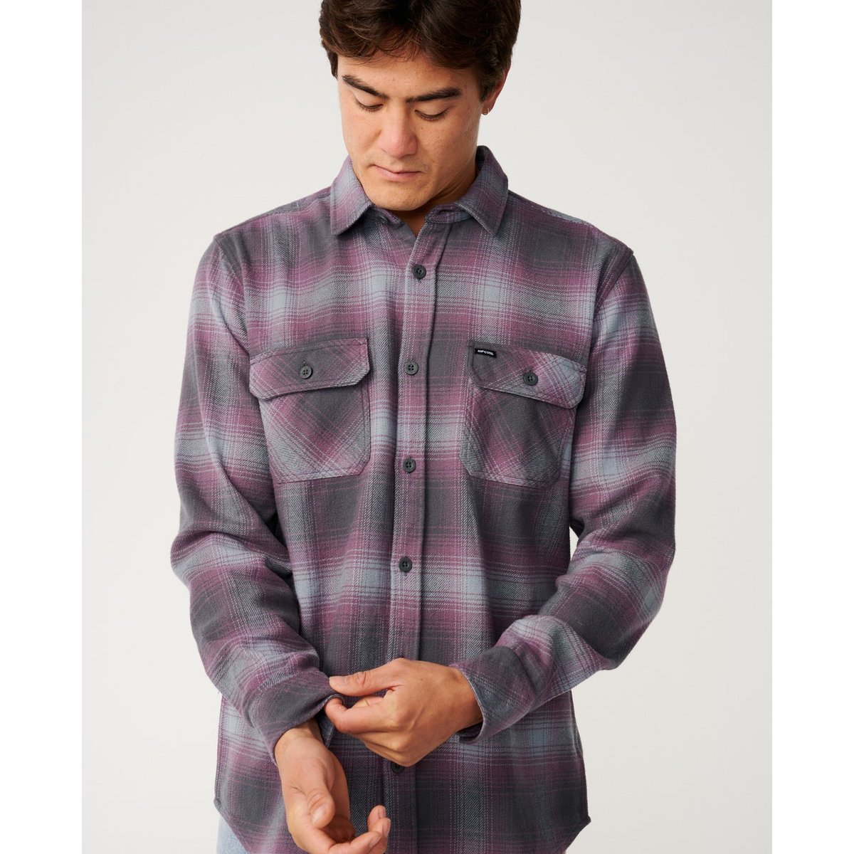 Chemise en flanelle COUNT charcoal grey, RIP CURL