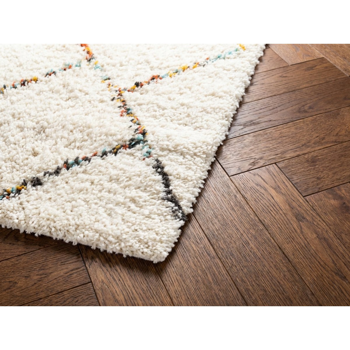 Tapis poils longs style , ELOISE multicolore, BOBOCHIC