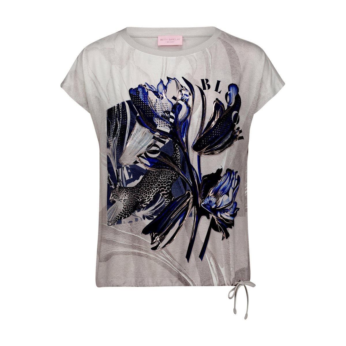 Haut casual à cordon coulissant sous tunnel beige/dark blue, BETTY BARCLAY
