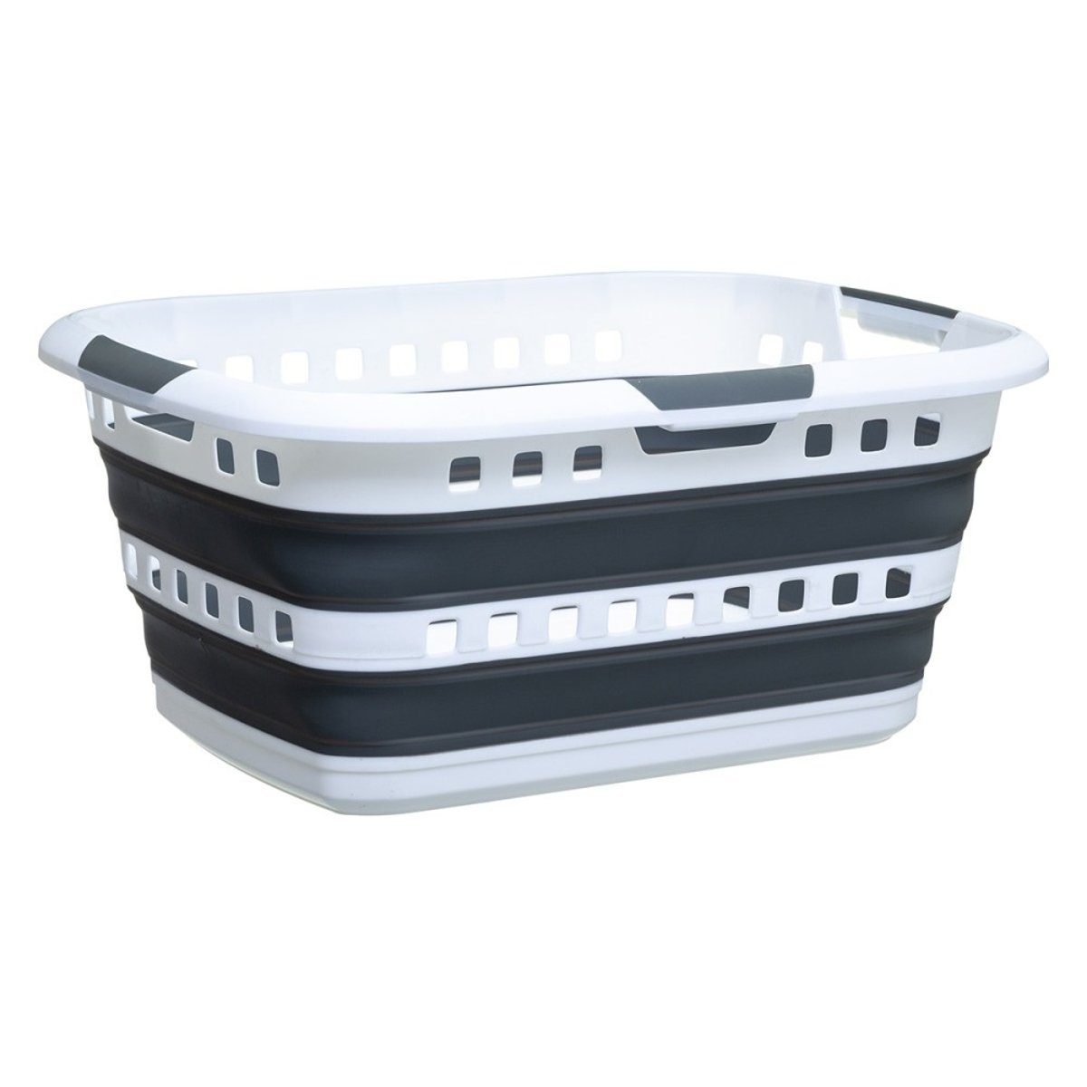 Panier à linge 45L pliable blanc, ATMOSPHERA