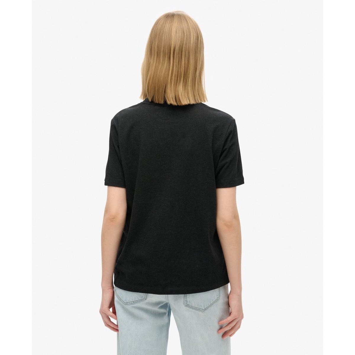 T-shirt décontracté Travel Souvenir noir phantom chiné, SUPERDRY